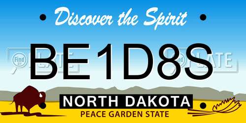 BE1D8S North Dakota License Plate