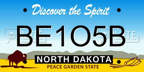 BE1O5B North Dakota License Plate