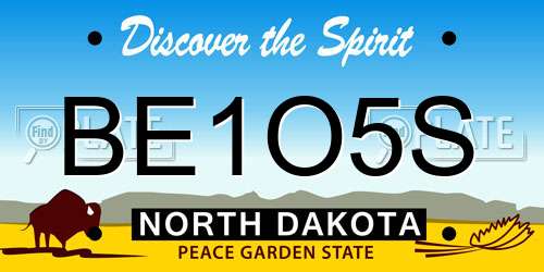 BE1O5S North Dakota License Plate