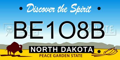 BE1O8B North Dakota License Plate