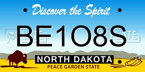 BE1O8S North Dakota License Plate