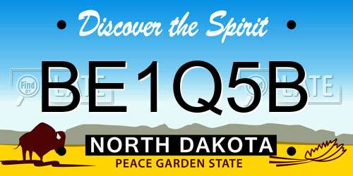 BE1Q5B North Dakota License Plate