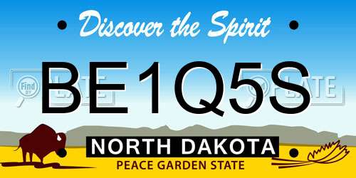 BE1Q5S North Dakota License Plate