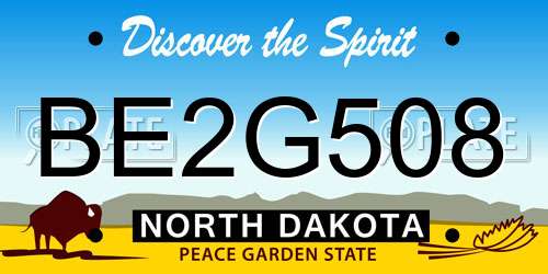 BE2G508 North Dakota License Plate