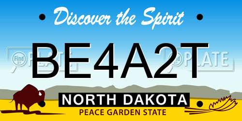 BE4A2T North Dakota License Plate