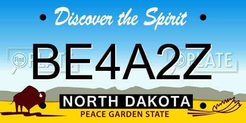 BE4A2Z North Dakota License Plate
