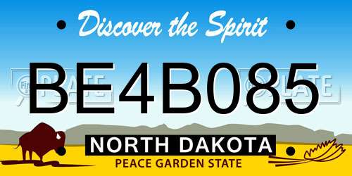 BE4B085 North Dakota License Plate