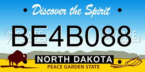 BE4B088 North Dakota License Plate