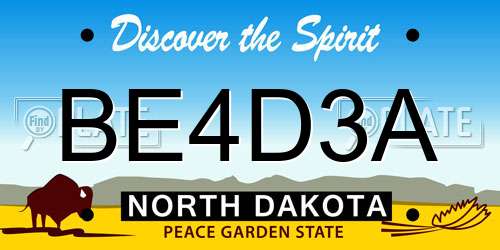 BE4D3A North Dakota License Plate