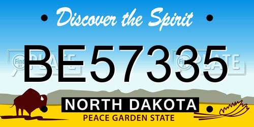 BE57335 North Dakota License Plate