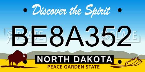 BE8A352 North Dakota License Plate