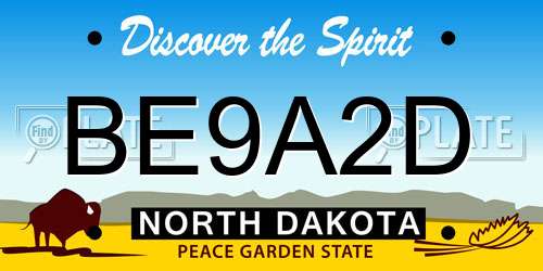 BE9A2D North Dakota License Plate