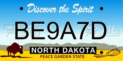 BE9A7D North Dakota License Plate