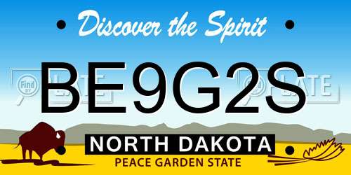 BE9G2S North Dakota License Plate