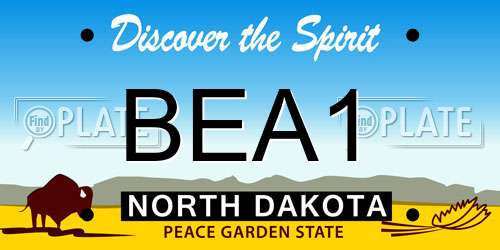 BEA1 North Dakota License Plate