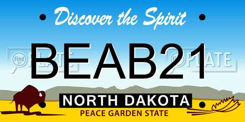 BEAB21 North Dakota License Plate