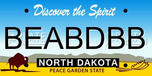 BEABDBB North Dakota License Plate