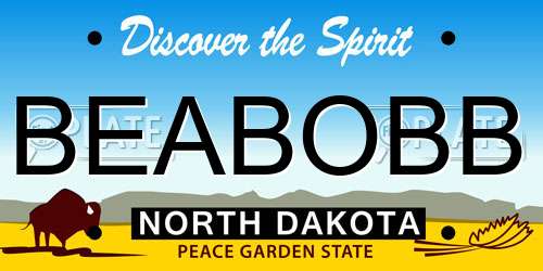 BEABOBB North Dakota License Plate