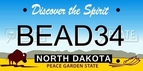 BEAD34 North Dakota License Plate