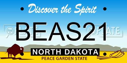 BEAS21 North Dakota License Plate