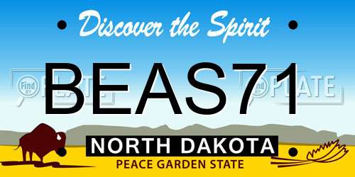 BEAS71 North Dakota License Plate
