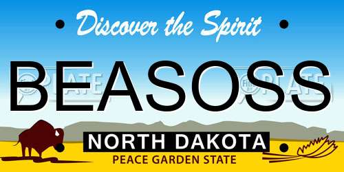 BEASOSS North Dakota License Plate