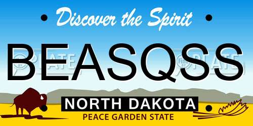 BEASQSS North Dakota License Plate