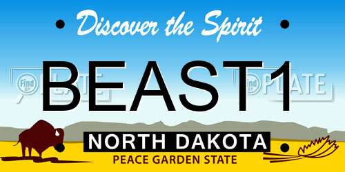 BEAST1 North Dakota License Plate