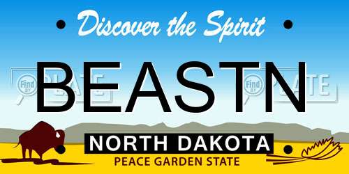 BEASTN North Dakota License Plate