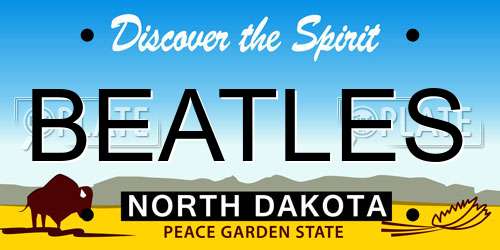 BEATLES North Dakota License Plate