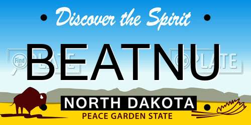 BEATNU North Dakota License Plate