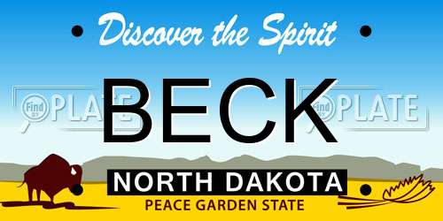 BECK North Dakota License Plate