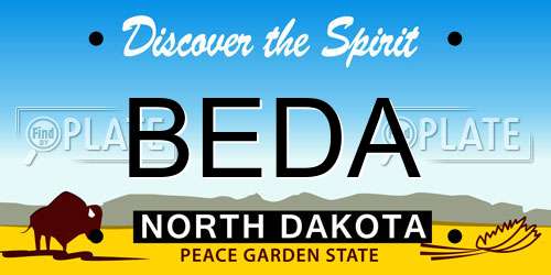 BEDA North Dakota License Plate