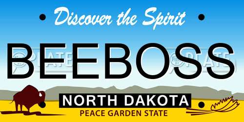 BEEBOSS North Dakota License Plate