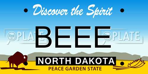 BEEE North Dakota License Plate