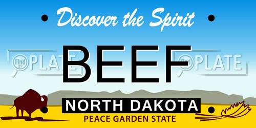 BEEF North Dakota License Plate