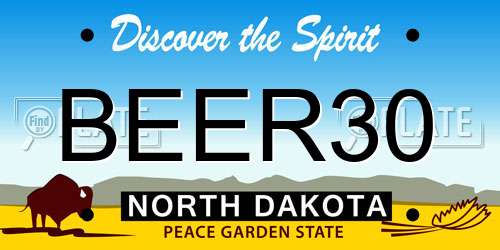 BEER30 North Dakota License Plate
