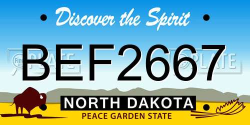 BEF2667 North Dakota License Plate