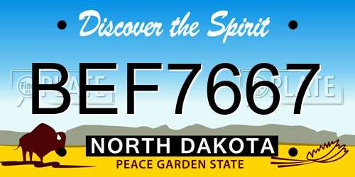 BEF7667 North Dakota License Plate