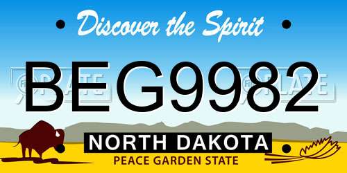 BEG9982 North Dakota License Plate