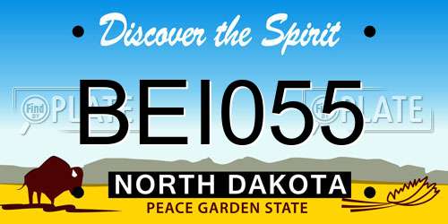 BEI055 North Dakota License Plate