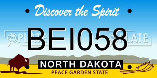 BEI058 North Dakota License Plate