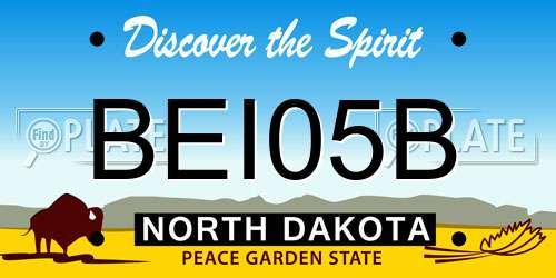 BEI05B North Dakota License Plate