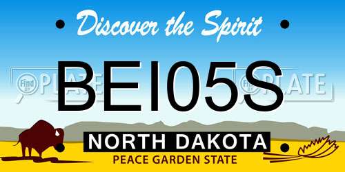 BEI05S North Dakota License Plate