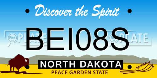 BEI08S North Dakota License Plate