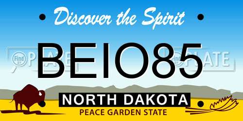 BEIO85 North Dakota License Plate