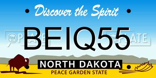 BEIQ55 North Dakota License Plate