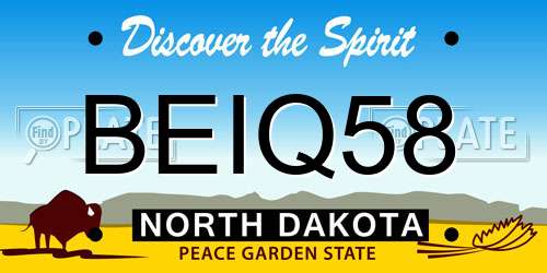 BEIQ58 North Dakota License Plate