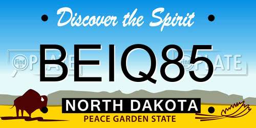 BEIQ85 North Dakota License Plate