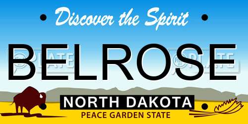 BELROSE North Dakota License Plate